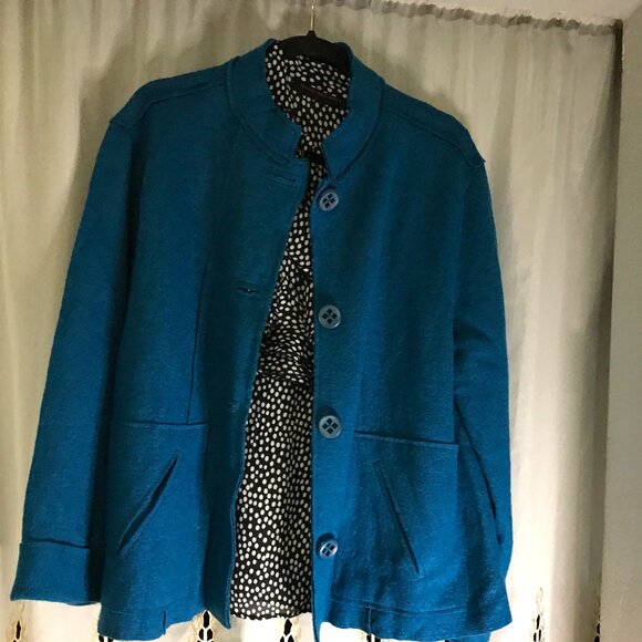 Coldwater Creek Blue Wool Blend  Cardigan Xl - Picture 1 of 15